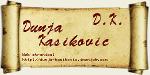 Dunja Kašiković vizit kartica